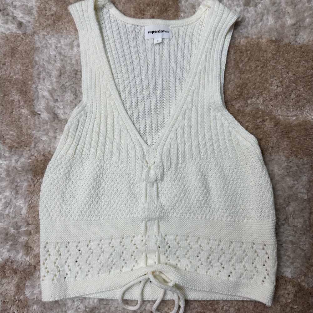 Superdown Women's Cream Knit Top